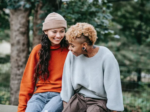 people smiling at each other