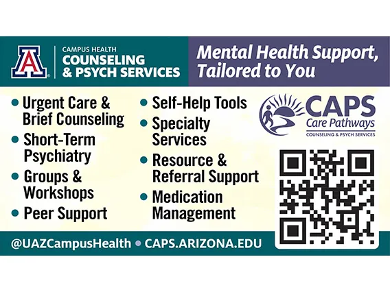 graphic with text outlining services for CAPS