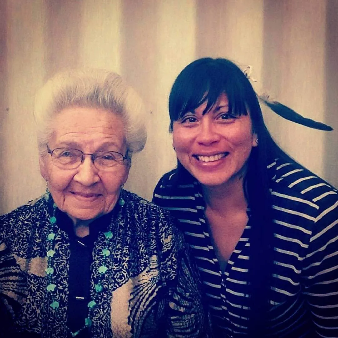 two women standing together